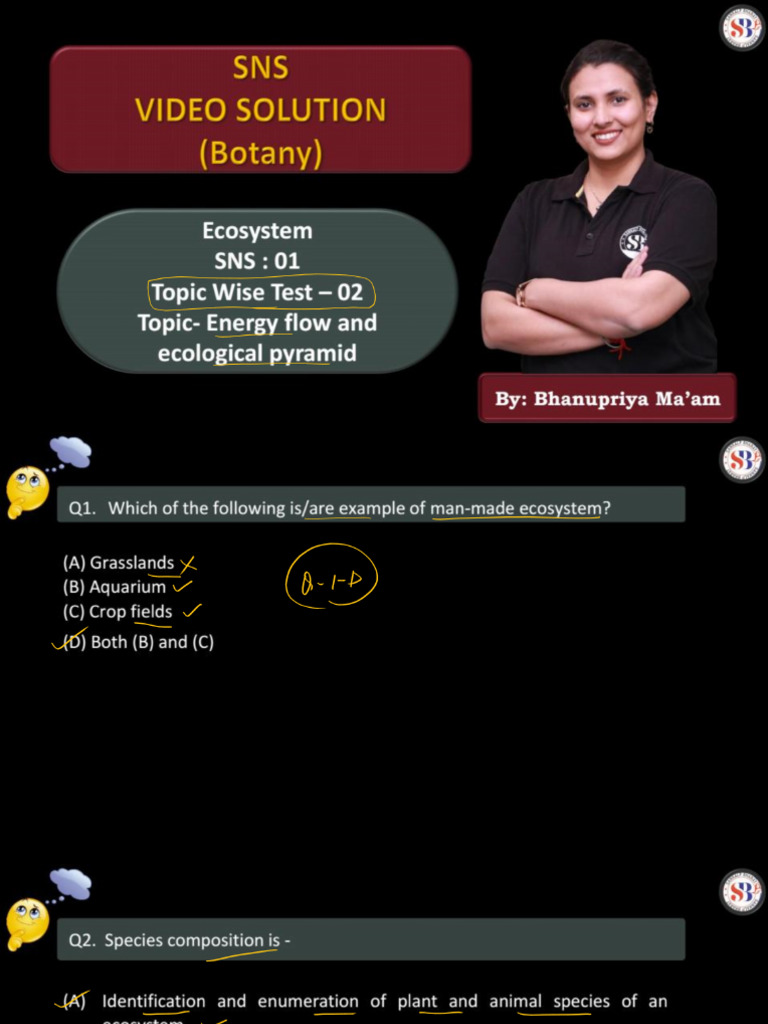 Ecosystem SNS 01 (Topic Wise Test 02) Solution PDF 3937 1719060070430 | PDF