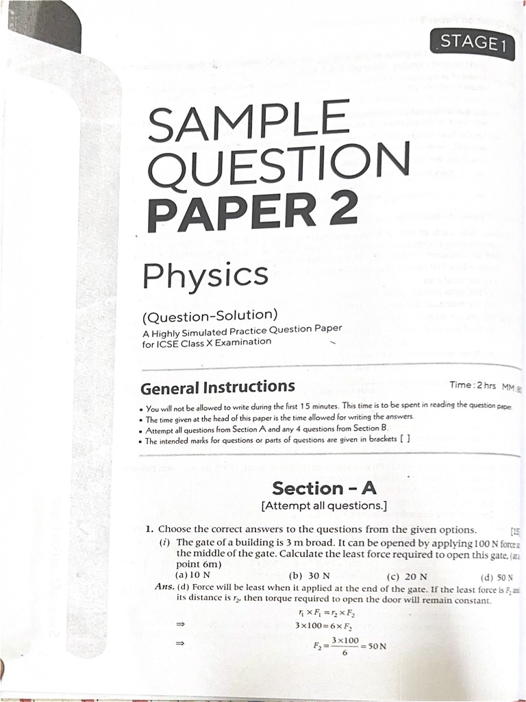 Sample Questions Physics | PDF