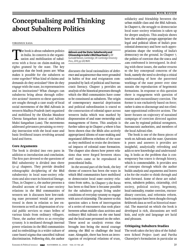 Subaltern Politics in India's Bhil Communities | PDF