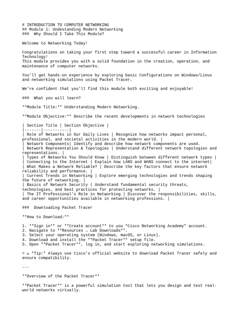 Introduction to Modern Networking Basics | PDF | Computer Network ...