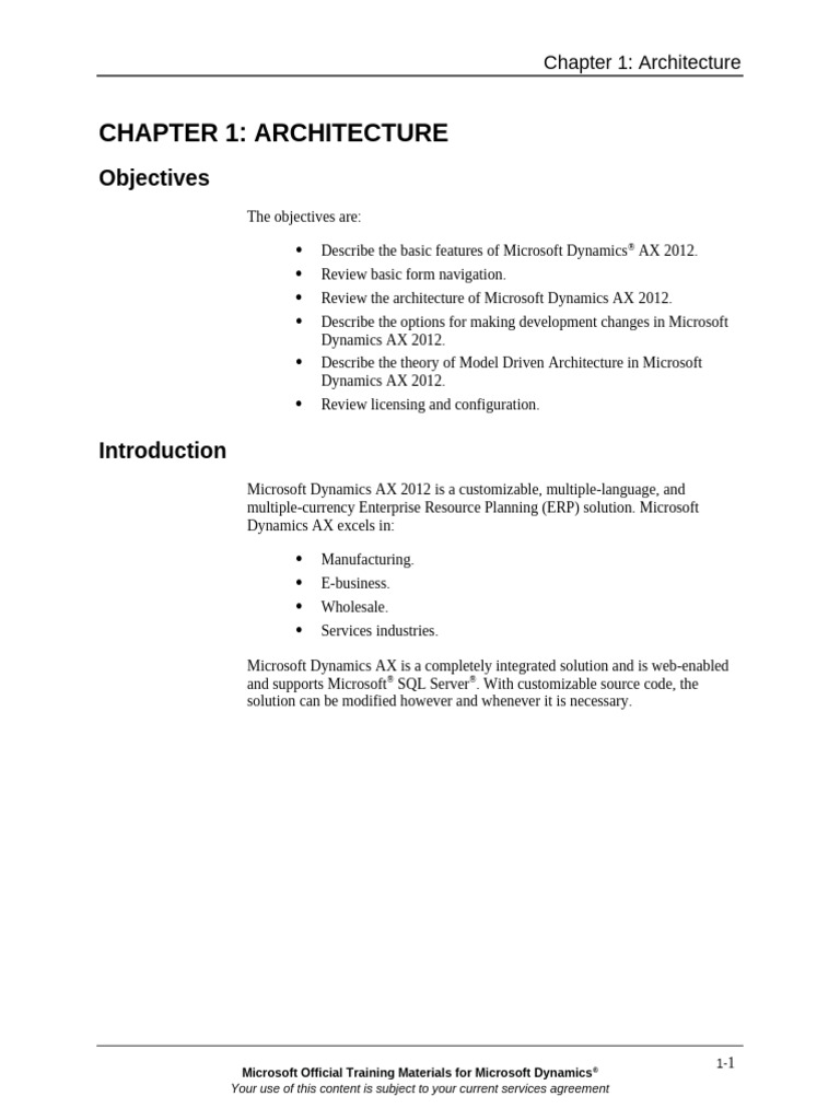 Microsoft Dynamics AX 2012 Architecture Overview | PDF | Databases ...