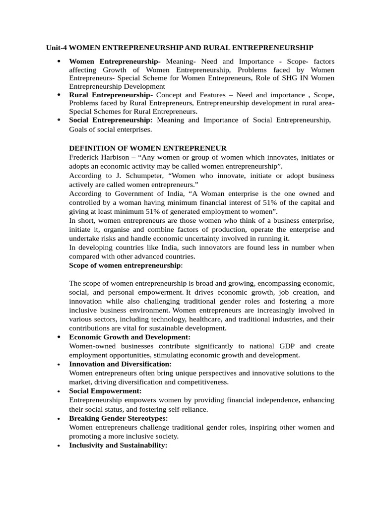 Women and Rural Entrepreneurship Insights | PDF | Social ...