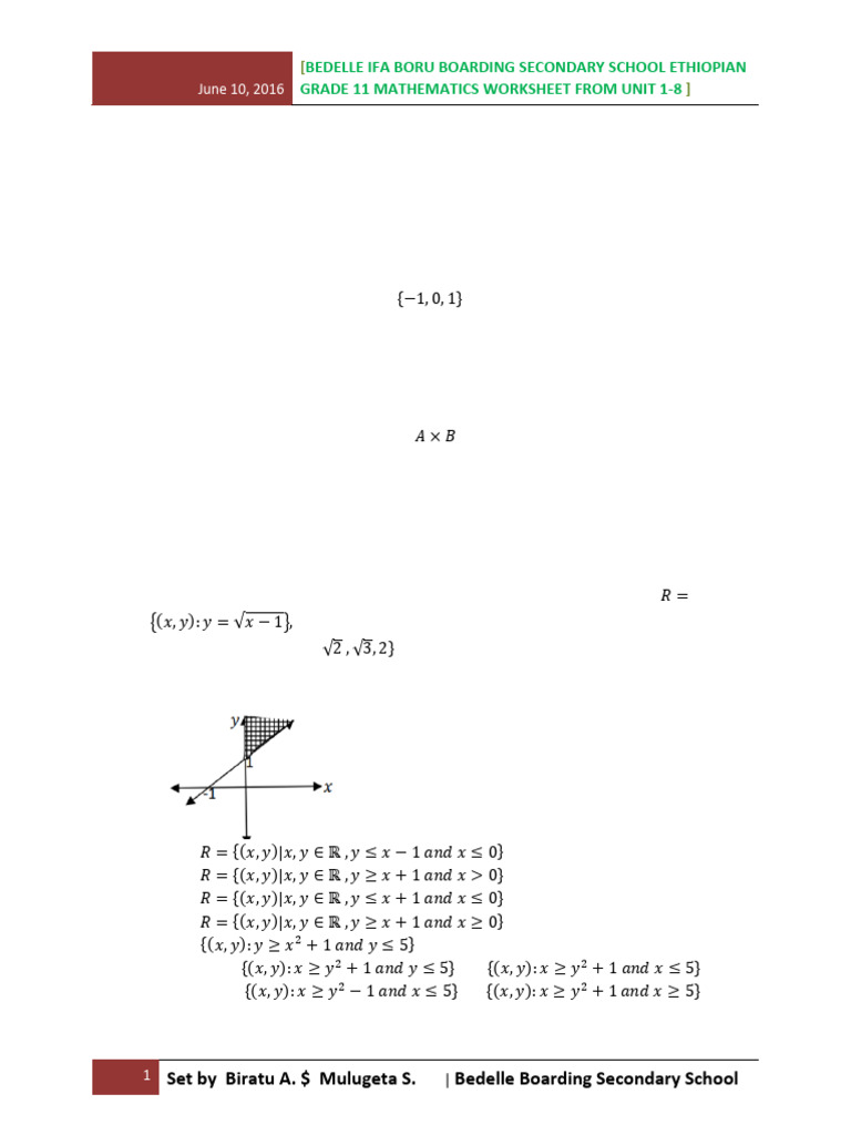 Grade 11 Math Worksheet: Units 1-8 | PDF | Abstract Algebra ...
