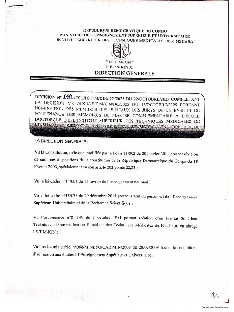 Decision 060 Completant La 057 | PDF