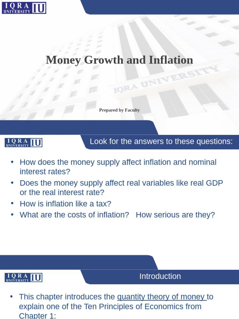 10 Money Growth and Inflation | PDF | Inflation | Quantity Theory Of Money
