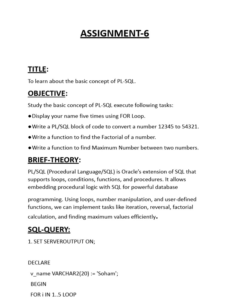 PL/SQL Basics: Loops & Functions Guide | PDF