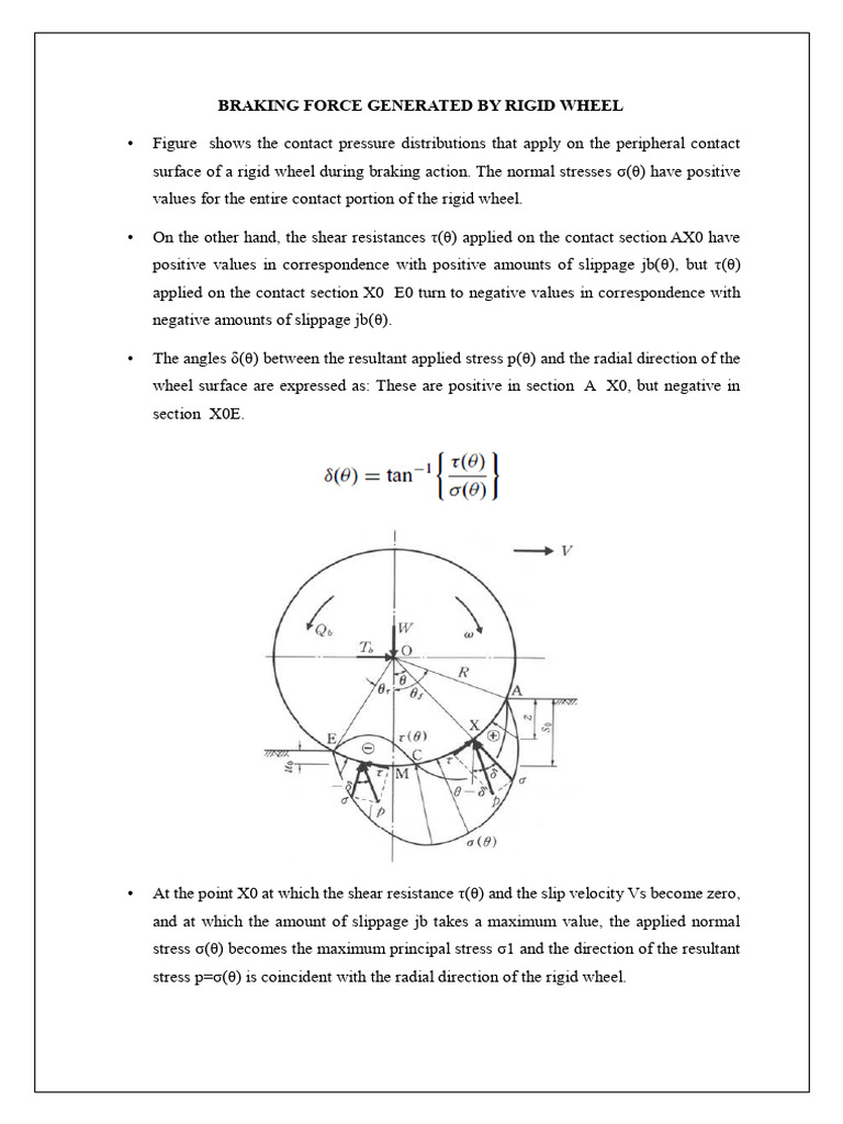 Braking Force Generated by Rigid Wheel | PDF | Stress (Mechanics) | Force
