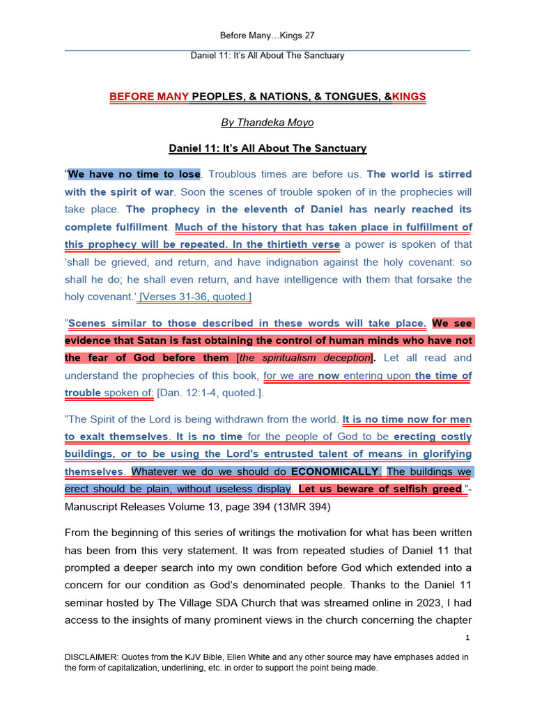 B4MK27-Daniel 11 It's All About The Sanctuary | PDF | Book Of Daniel ...