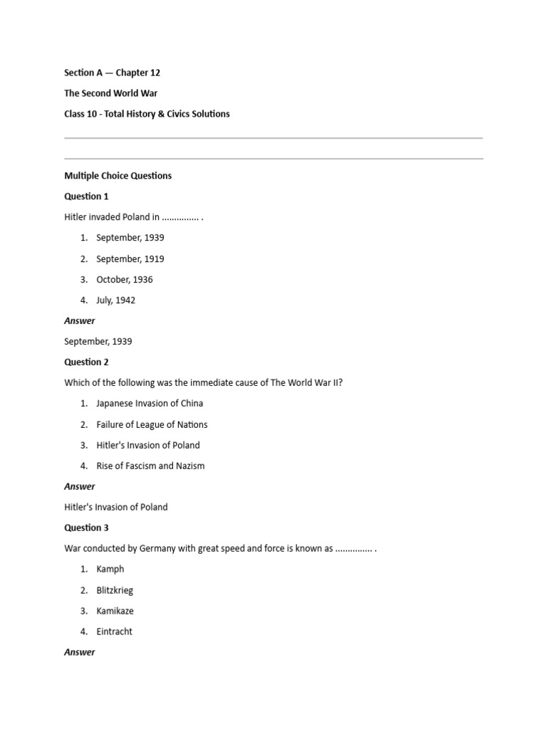 WWII: Key Events and Causes Explained | PDF | World War II | Cold War