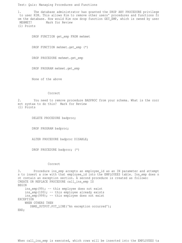 Managing Procedures and Functions | PDF | Subroutine | Data