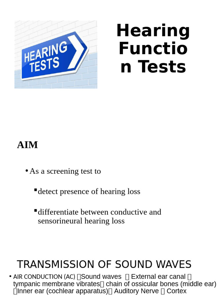 Hearing Function Tests Overview | PDF | Hearing | Hearing Loss