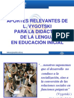 Aportes de L. Vigotsky para La Didáctica de La Lengua en Educación Inicial