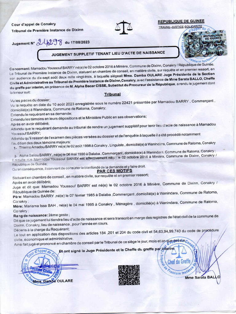 Jufgement Suppletif | PDF