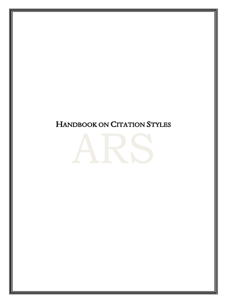 Handbook on Legal Citation Styles | PDF | United States Code | Citation