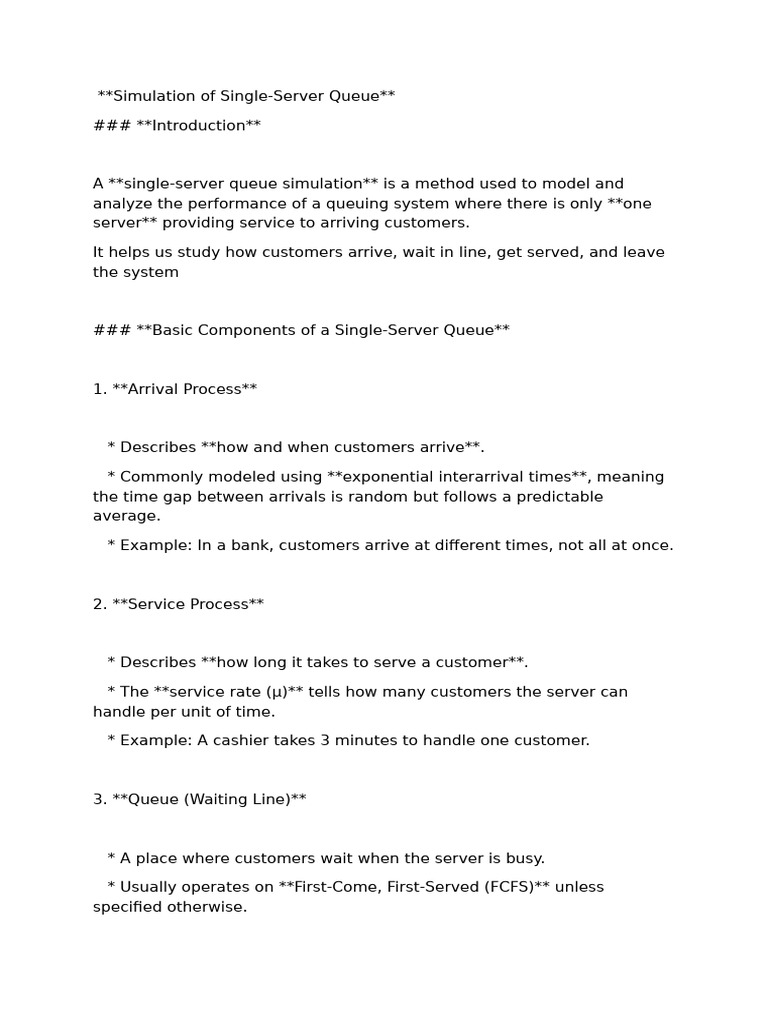 Single vs Two-Server Queue Simulation | PDF | Applied Mathematics