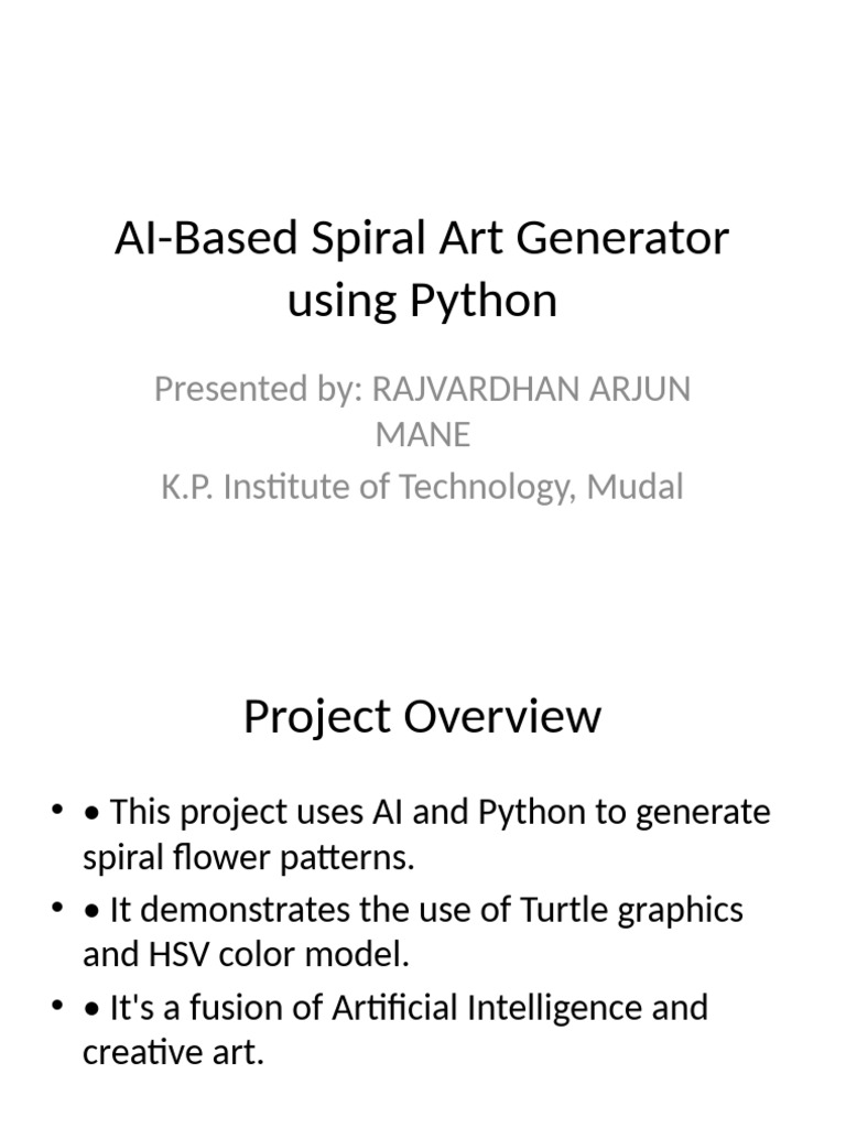 AI Spiral Art Generator in Python | PDF