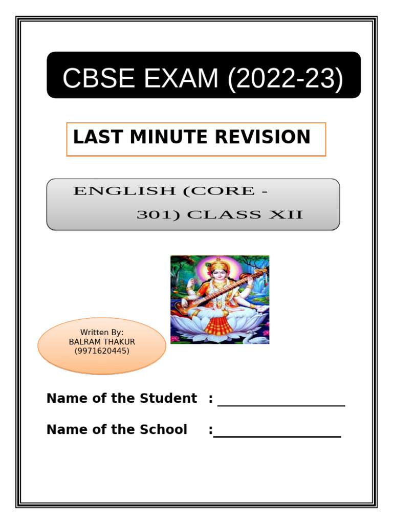 Last Minute Revision for English Exam | PDF