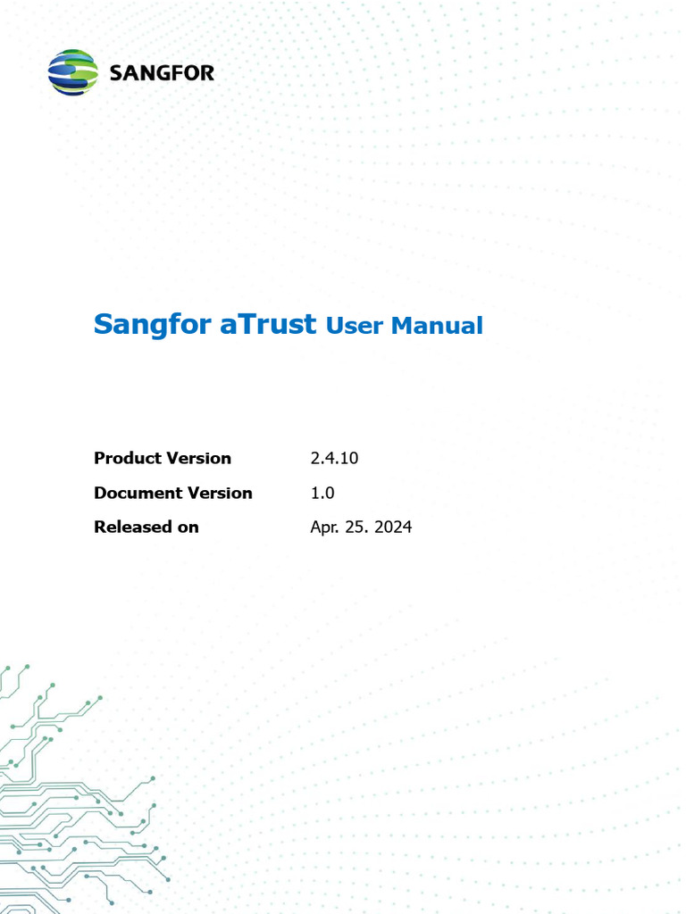 Sangfor aTrust V2.4.10 User Manual | PDF | Active Directory | Proxy Server