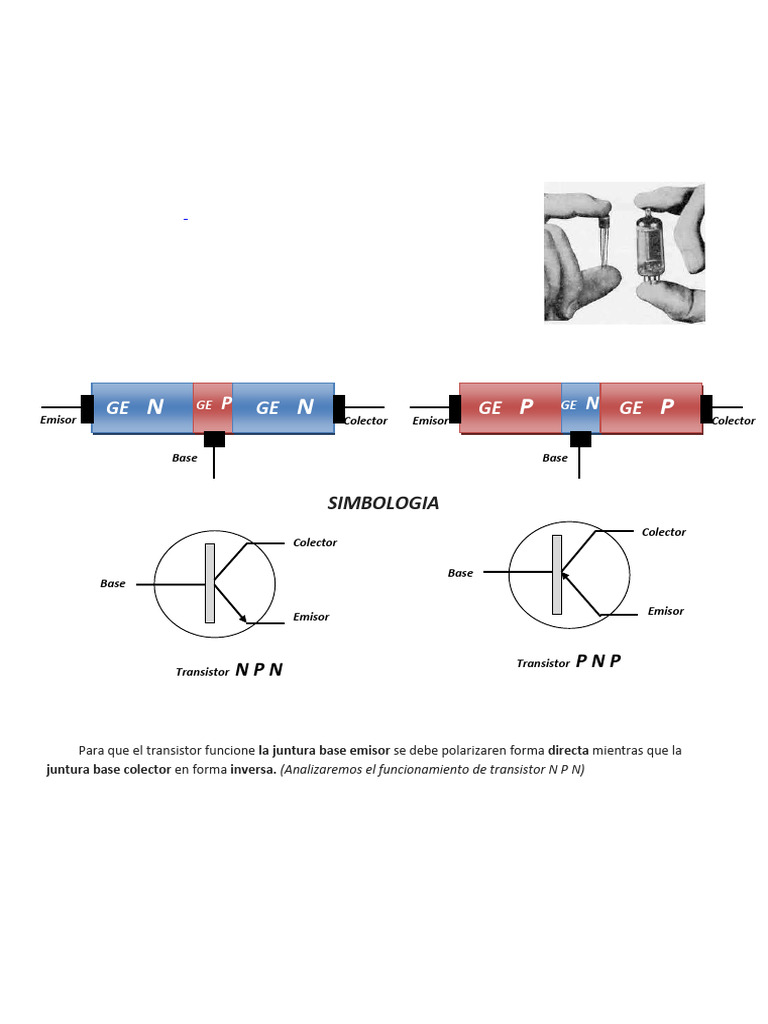 Funcionamiento y Polarización del Transistor | PDF | Transistor ...
