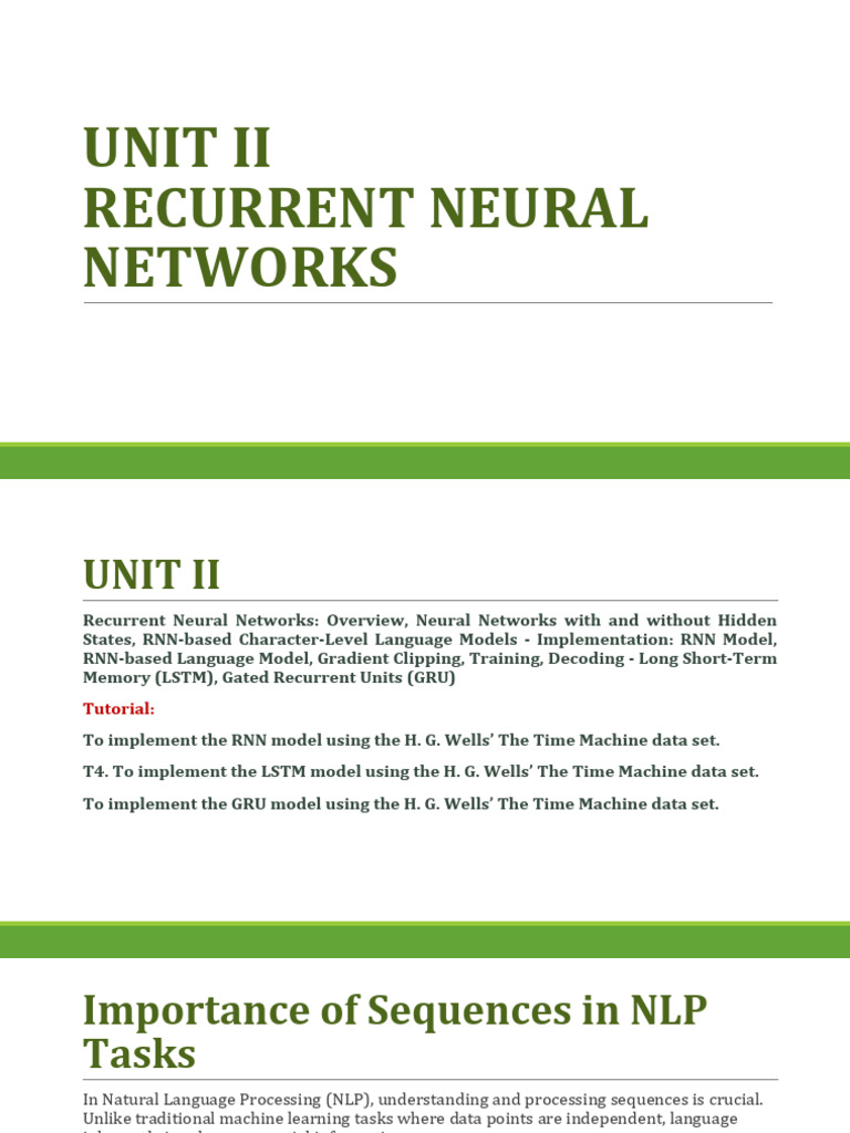 Understanding Recurrent Neural Networks | PDF | Cognitive Science ...