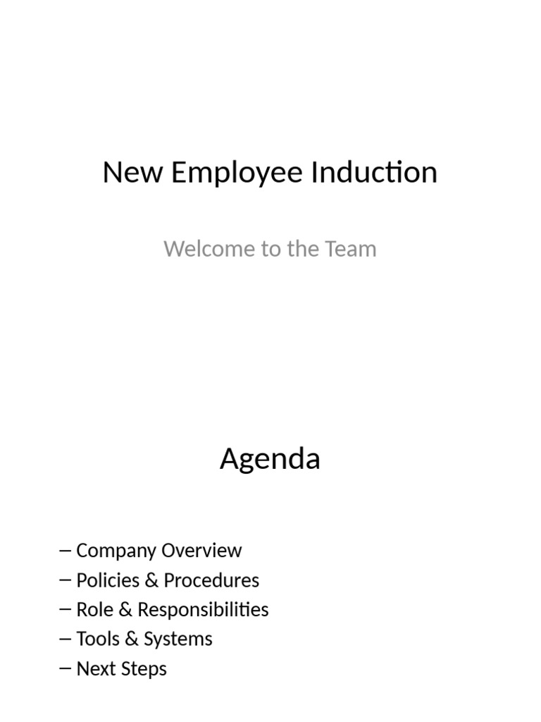 New Employee Induction Guide | PDF