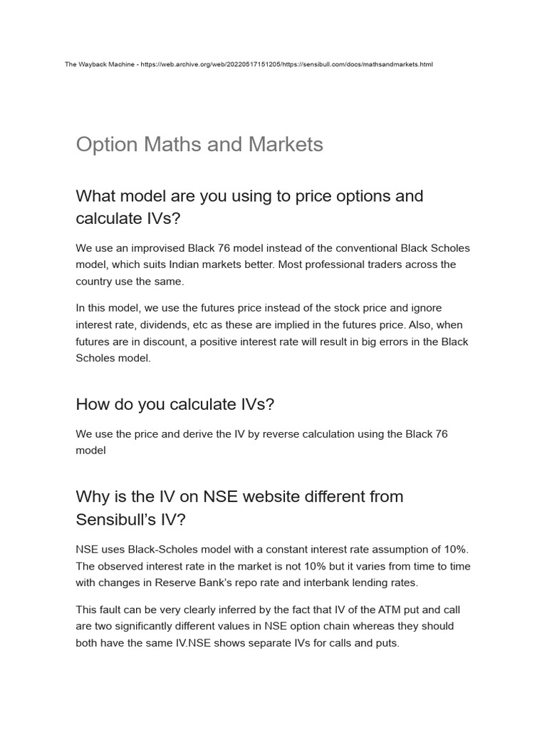 Understanding Option Pricing Models in India | PDF | Option (Finance ...