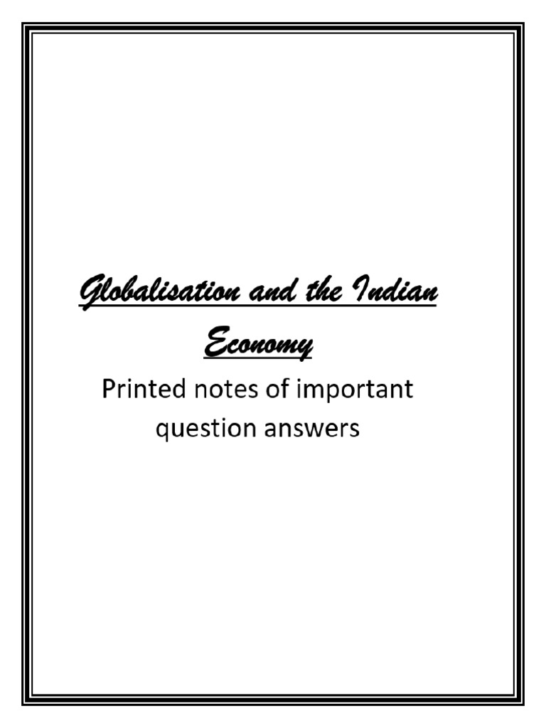 Globalization and The Indian Economy | PDF | Multinational Corporation ...
