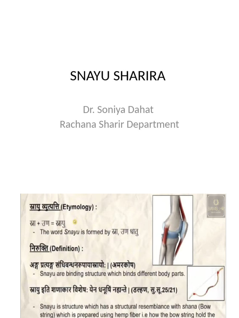 Snayu Sharira 1 | PDF