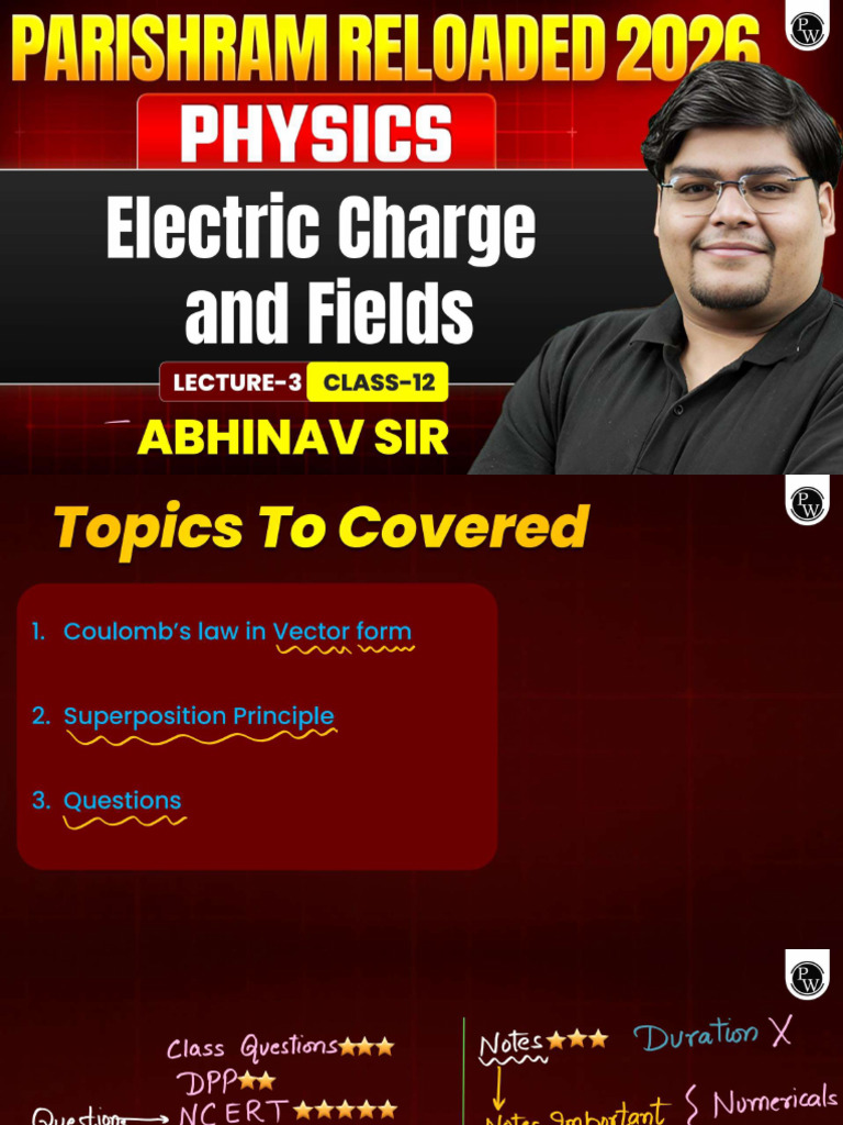 Electric Charges and Fields 03 Class Notes | PDF