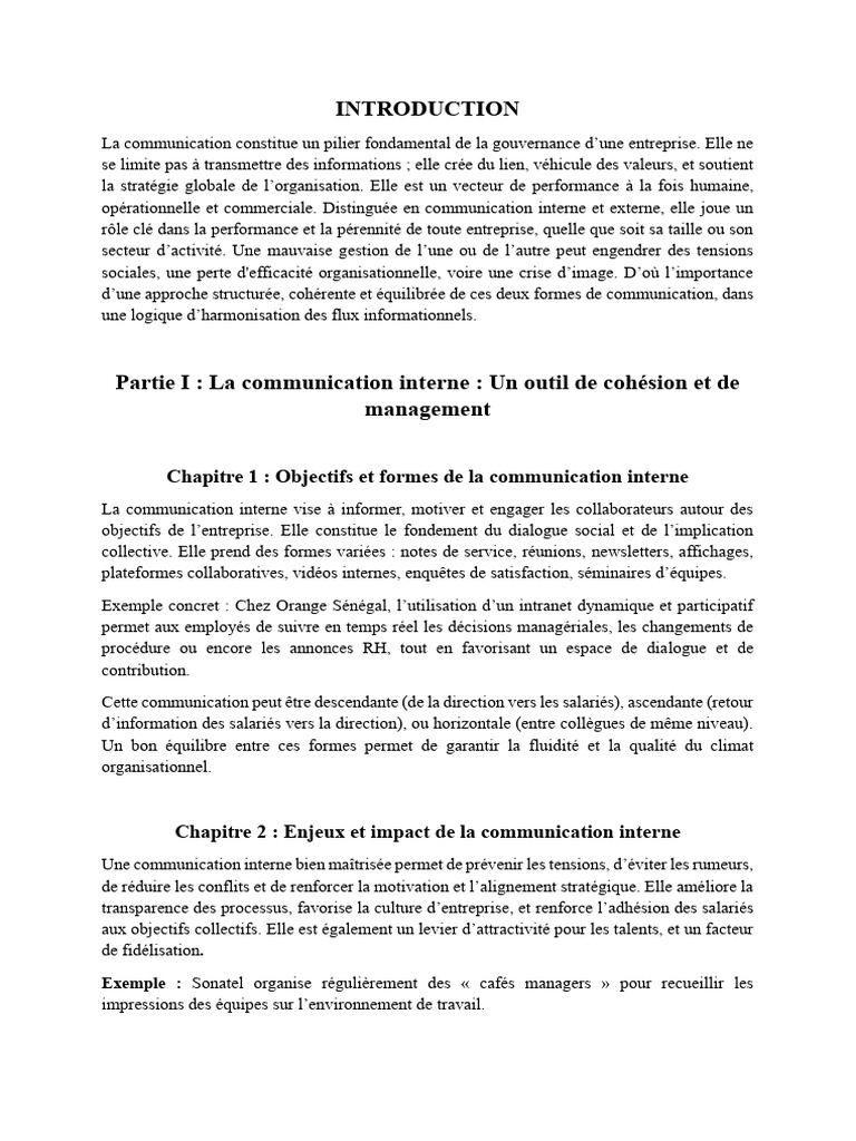 Communication interne et externe en entreprise | PDF | Business ...