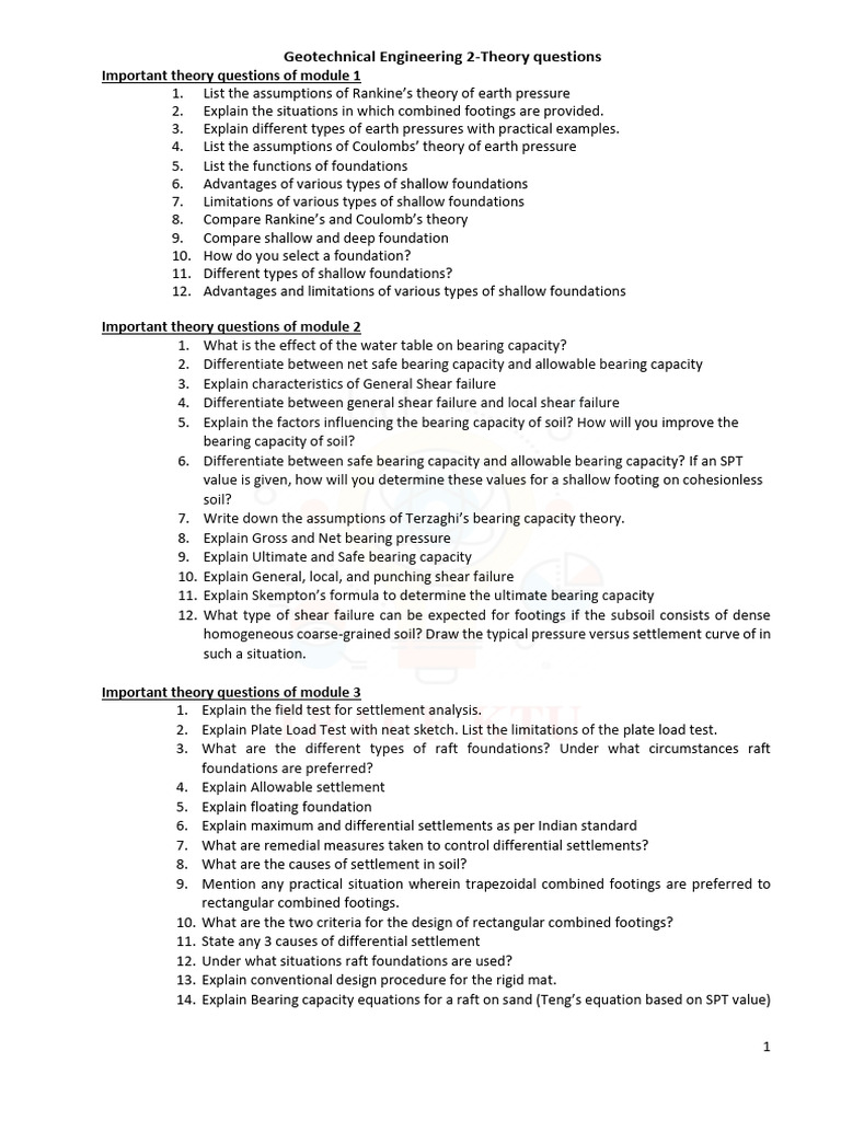 GT 2 - All Theory Questions | PDF | Applied And Interdisciplinary ...