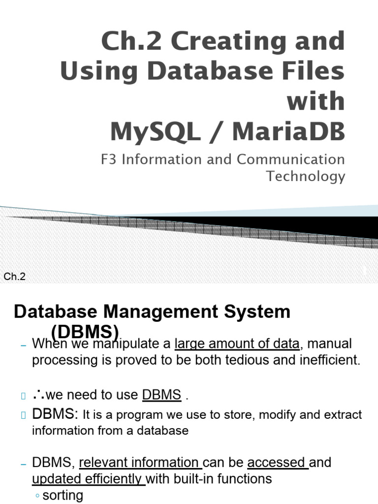 MySQL/MariaDB Database File Creation Guide | PDF | Databases ...