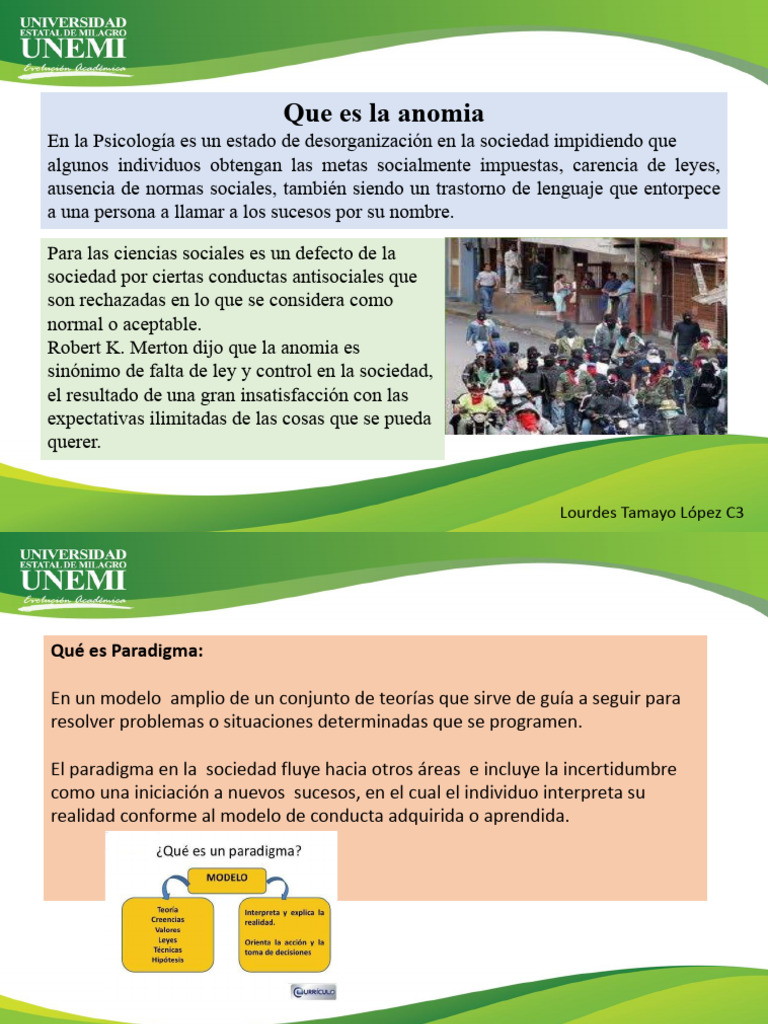Anomia: Desorganización Social y Trastornos | PDF