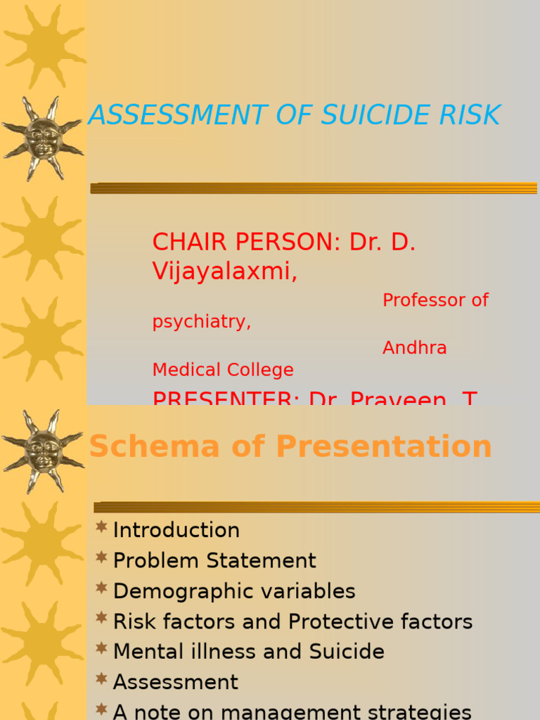 Suicide Risk Assessment Overview | PDF | Mental Disorder | Suicide