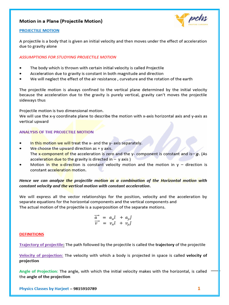 Understanding Projectile Motion Basics | PDF | Acceleration | Projectiles