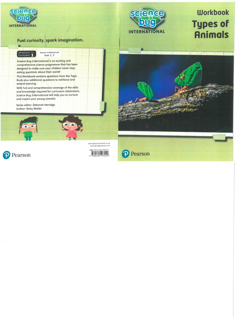 Science Bug Pearson Y1 Parts of Animals WB | PDF