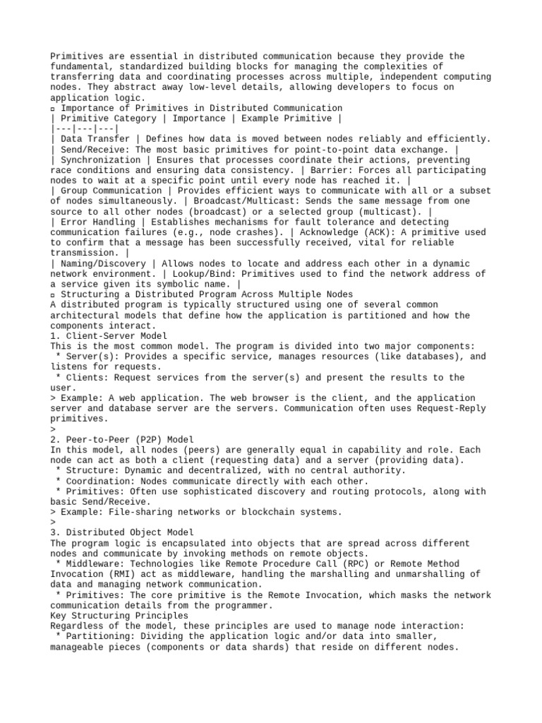 Primitives in Distributed Communication | PDF | Message Passing ...