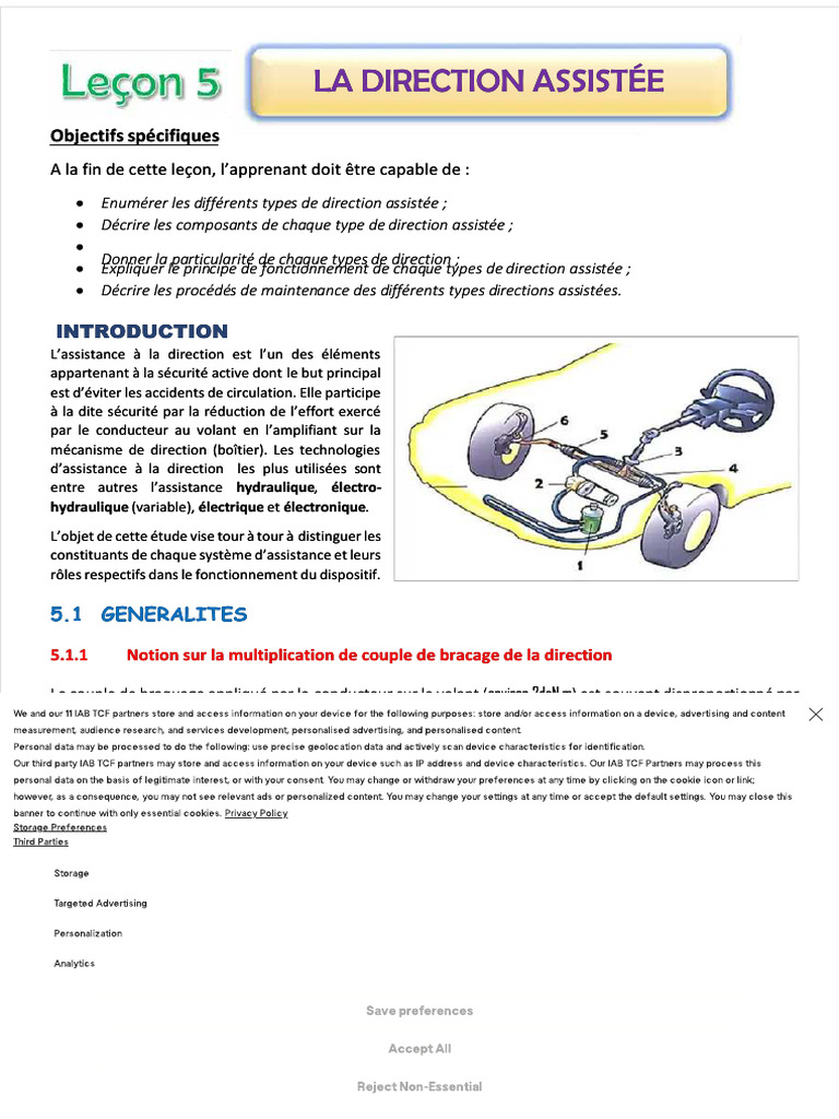 Types et fonctionnement de direction assistée | PDF | Ingénierie ...