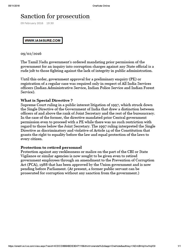 Sanction for Prosecution | PDF