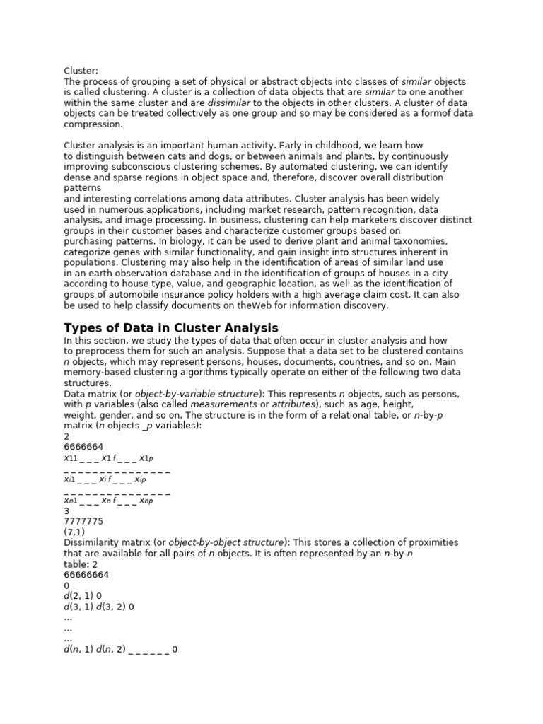 Understanding Cluster Analysis Techniques | PDF | Cluster Analysis | Data