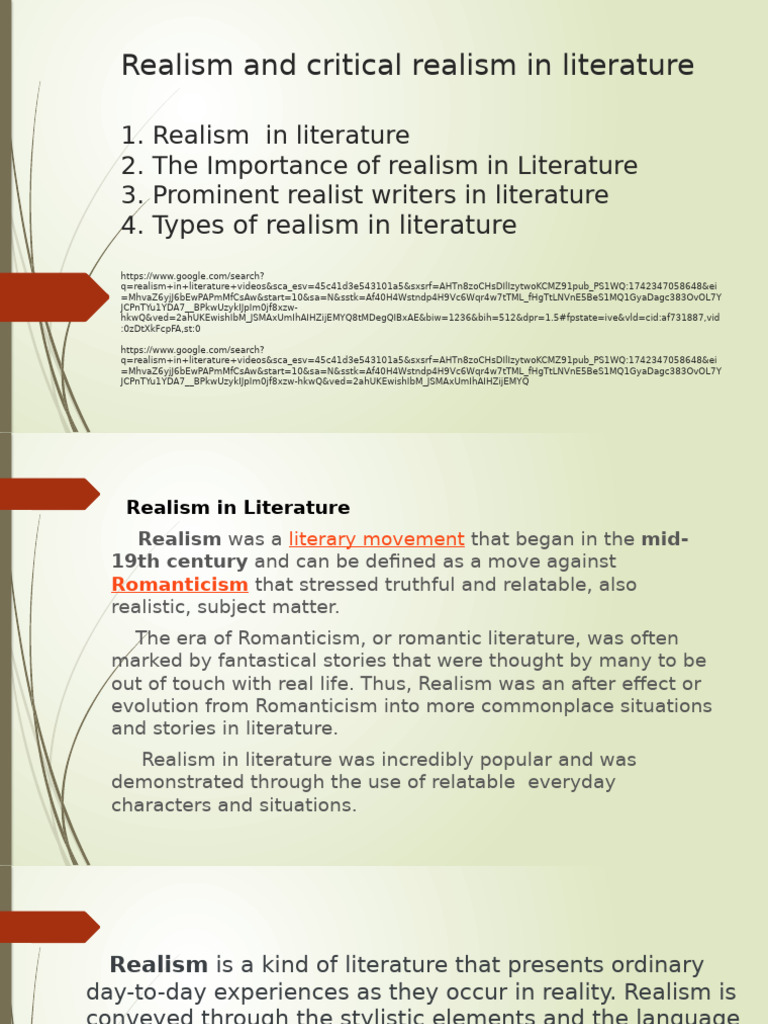 Understanding Realism in Literature | PDF | Gustave Flaubert | Literary ...