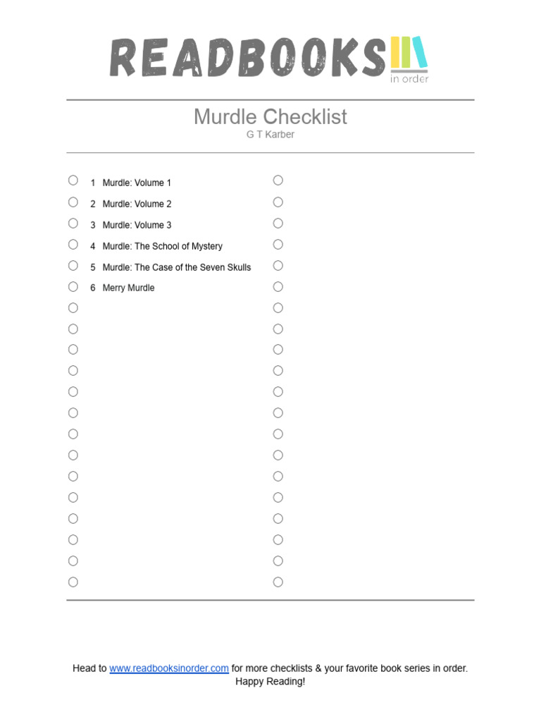Murdle Book Series Checklist | PDF