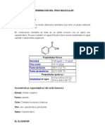 Determinación peso molecular ácido benzoico
