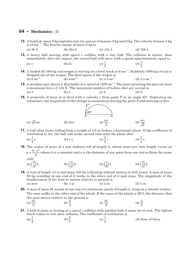 Kinetic Energy and Momentum Problems | PDF | Collision | Physics