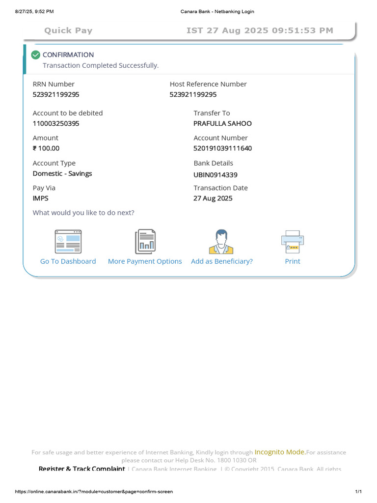 Canara Bank - Netbanking Login | PDF