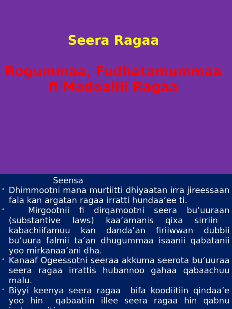 Seera Ragaa: Mirgoota fi Madaallii | PDF | Judiciaries | Legal Procedure