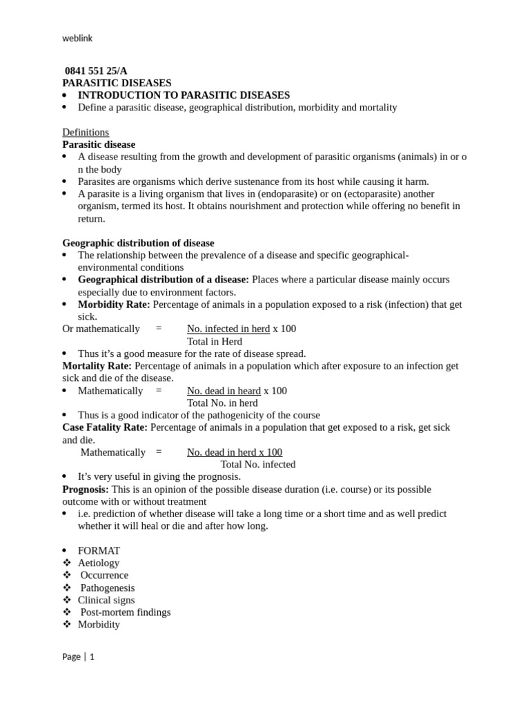 Overview of Parasitic Diseases | PDF | Medical Specialties