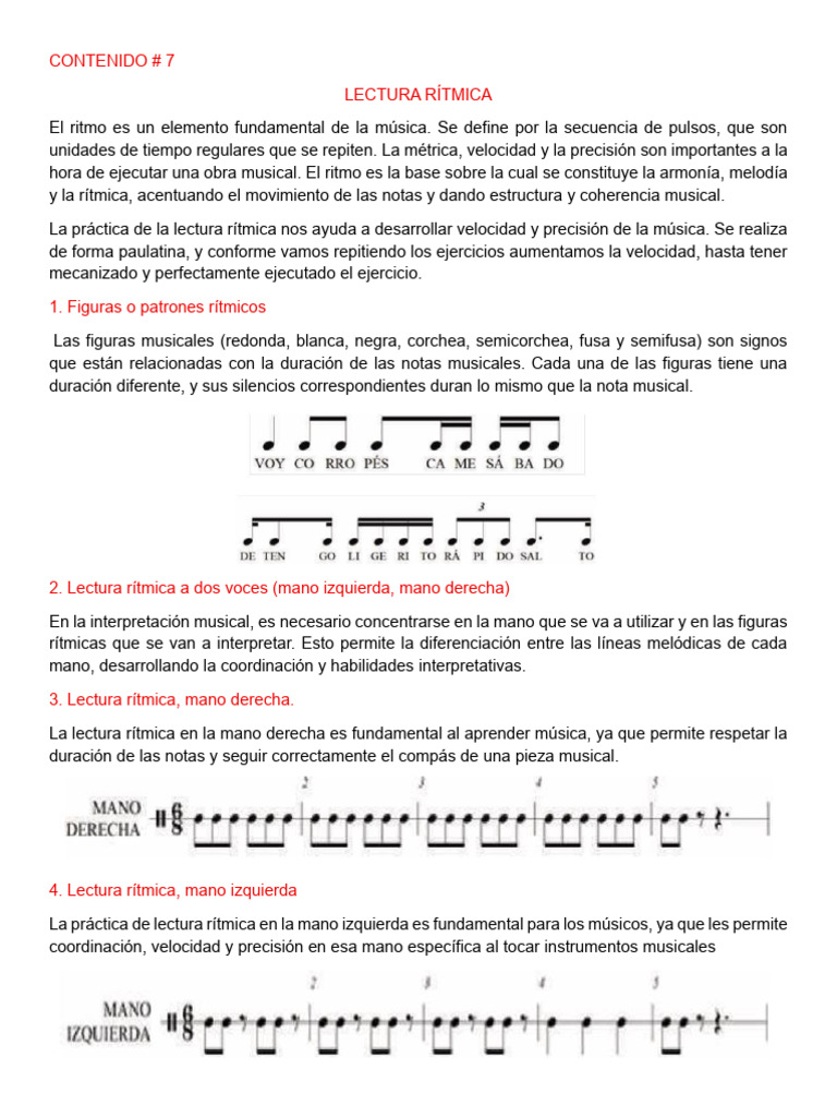 1 A - Lectura Ritmica | PDF | Ritmo | Formas musicales