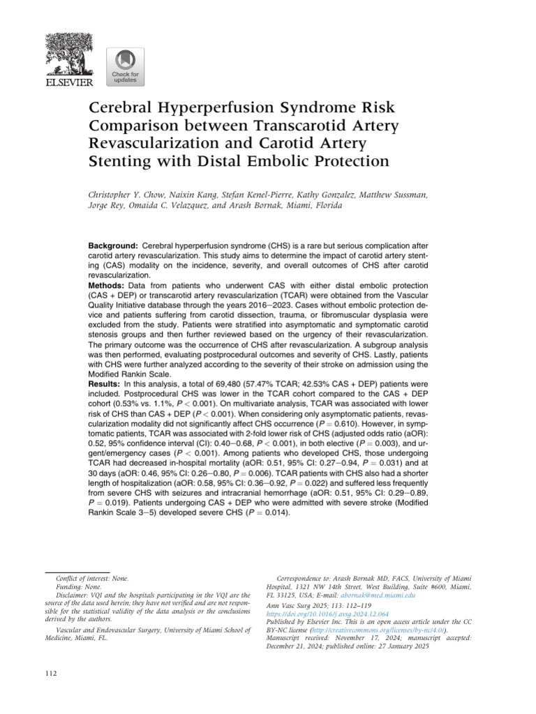 Cerebral Hyperperfusion Syndrome Risk | PDF | Diseases And Disorders ...