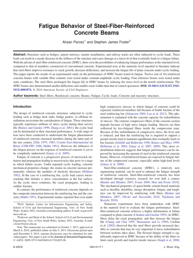 Fatigue of Steel-Fiber-Reinforced Concrete | PDF | Fatigue (Material ...
